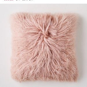 Mongolian lamb pink West Elm pillow case 24x24 .set of 2